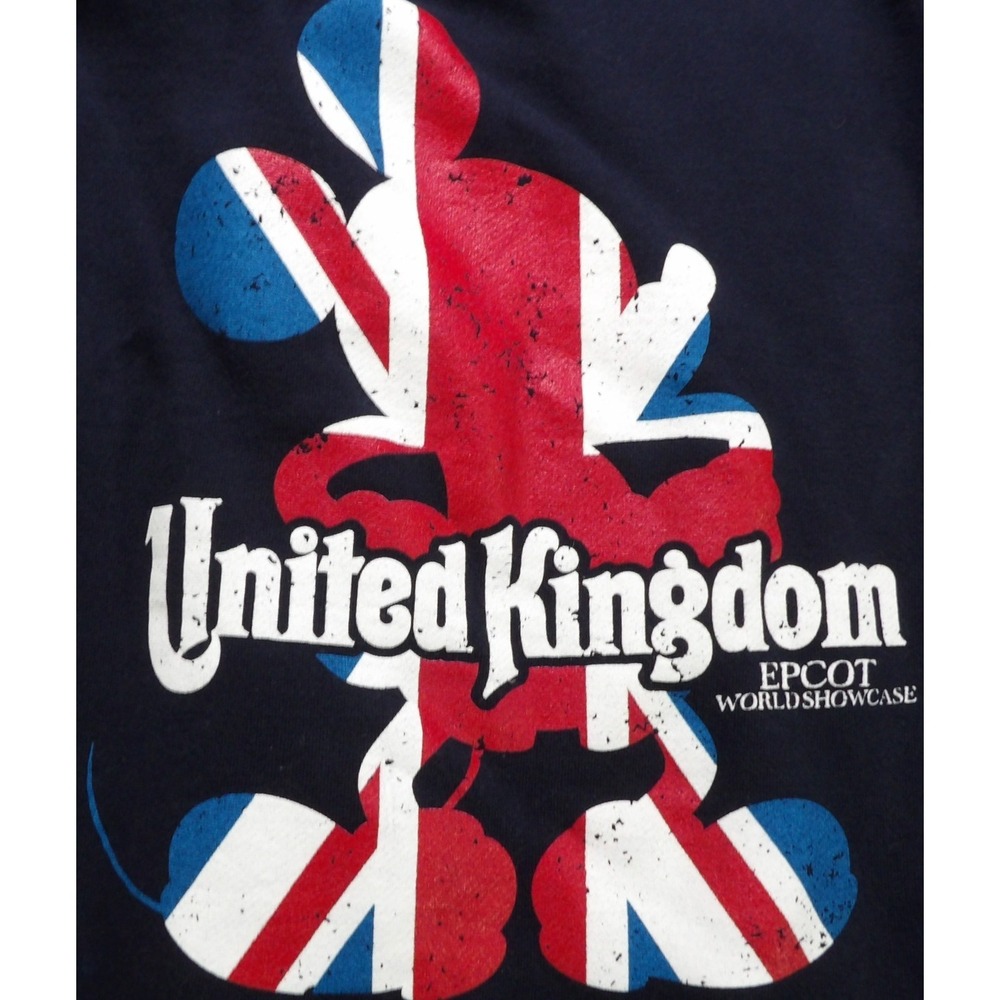 Disney Epcot United Kingdom Mickey Hoodie Jacket Men XL Blue Full Zip Logo Parks - Picture 16 of 16